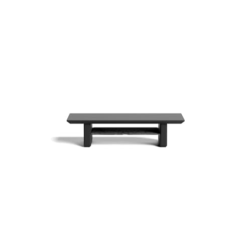 Raico Desk Shelf Setup Mini Monitor Stand, Compact Black Wood Organiser, Ergonomic Home Office Accessory (Black | 18.8 Inches) - color: Black Wood, size: Small | 18.8 Inches