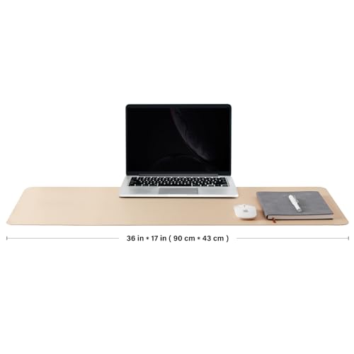 Cork Apricot Desk Mat - Dual-Sided Desk Pad for Office and Home - Desk Organization and Accessories - Ideal for Large Mouse Pad and Desk Mats on Top of Desks(36"x 17") - color: Apricot, size: 36" x 17"