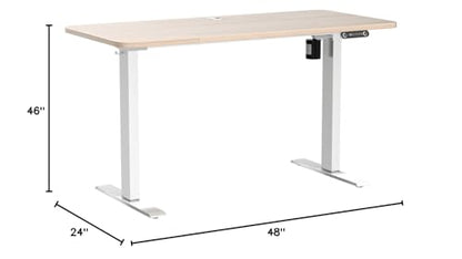 farexon 48'' × 24'' Electric Standing Desk Adjustable Height with Wheels - color: Oak Grey, size: 48 x 24''