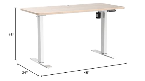 farexon 48'' × 24'' Electric Standing Desk Adjustable Height with Wheels - color: Oak Grey, size: 48 x 24''