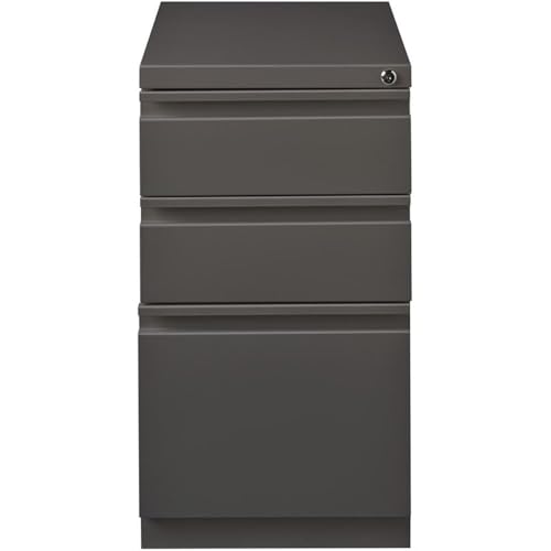 Pemberly Row 3 Drawers 27.75" Vertical Espresso Metal Filing Cabinet Lockable Pre-Assembled Stationary Letter Size for Home, Office - color: Espresso
