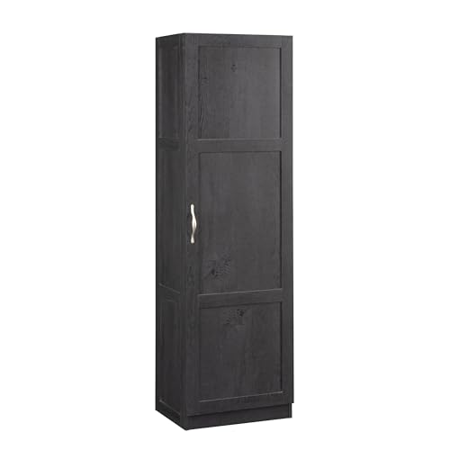 Sauder Miscellaneous Tall Storage Cabinet, Kitchen Pantry, Single Door with Adjustable Shelves, Raven Oak Finish - color: Raven Oak