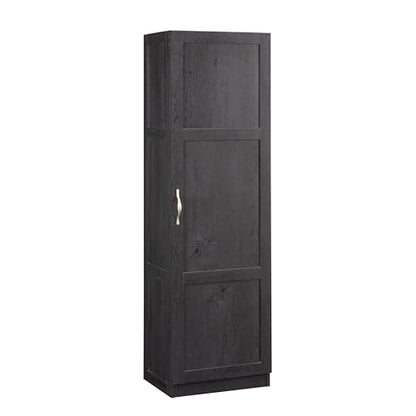 Sauder Miscellaneous Tall Storage Cabinet, Kitchen Pantry, Single Door with Adjustable Shelves, Raven Oak Finish - color: Raven Oak