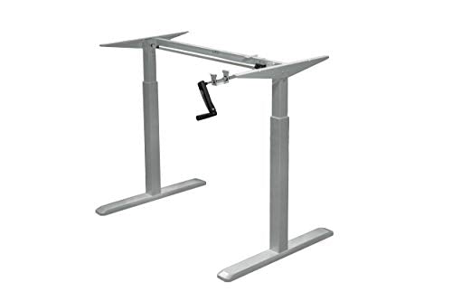 Canary Products Height Adjustable Crank Desk Frame, Tabletop Not Included, 48.56 Inch Max, Grey - color: Grey