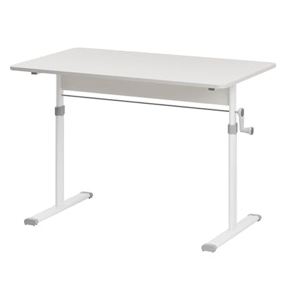 Manual Standing Desk, Game Desk, Hand Crank Hand Lifting Computer Desk, Manual Stand Up Desk White 120 cm