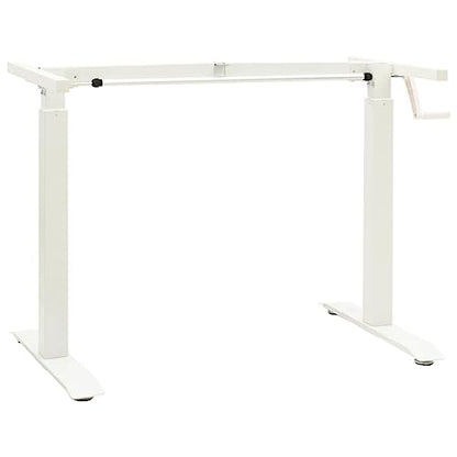 SKM Manual Height Adjustable Standing Desk Frame Hand Crank White (Weight-19KG)