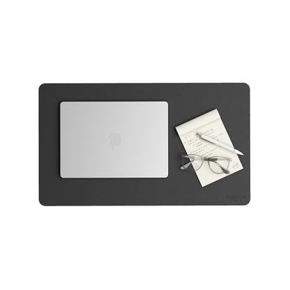 Smead Vegan Leather Desk Pad Mat, Office Desk Mat, Small, Charcoal Gray | Waterproof desk pad protector, writing mat and desk blotter. Non-slip suede grips under a laptop, keyboard and mouse. - color: Charcoal Gray, size: 13.7" x 23.6"