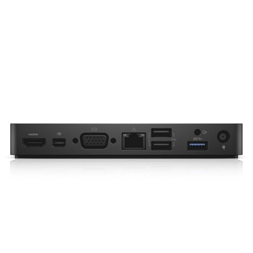 Dell WD15 Monitor Dock 4K with 180W Adapter, USB-C, (450-AEUO, 7FJ4J, 4W2HW),Black,Dual Display