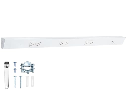 36 in Under Cabinet Hardwired Power Strip with GFCI | 20A GFCI + 2×20A TR Outlets with USB-A & USB-C, Modular No-Cut Extension System, Trapezoid Aluminum Outlet Strip, ETL Listed - color: White, size: 1 Pack