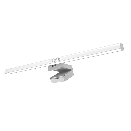 Computer Monitor Lamp, Screen Monitor Light Bar for Eye Caring, USB Reading LED Task Lamp with Auto Dimming, Touch Control, No Glare Eye Protection Home Office Desk Lamps (White)