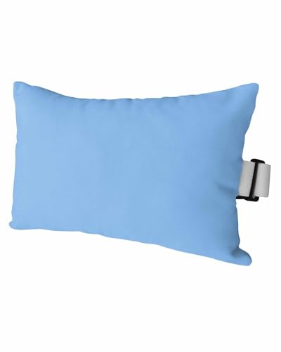 Outdoor Pillow for Lounge Chair with Strap & Insert SkyBlue Pattern Recliner Head Pillow Pure Colour Waterproof Headrest Patio Lumbar Pillows for Beach Pool Office Chaise Chair 12x20 Inch - color: Blue, size: 1 Pack - 12"x20"