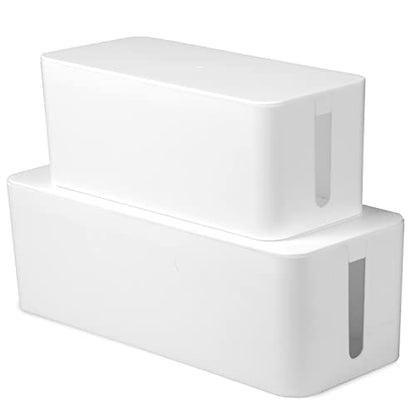Iron Forge Cable Cable Management Box, 2 Pack - White, Hook & Loop Keepers - color: White