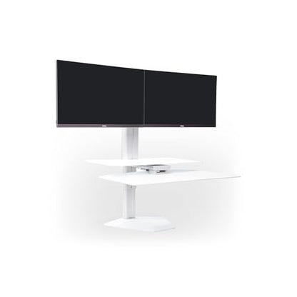 Perfect POSTURE Standing Desk Converter - Dual Monitor Riser - 18" Lift - color: White