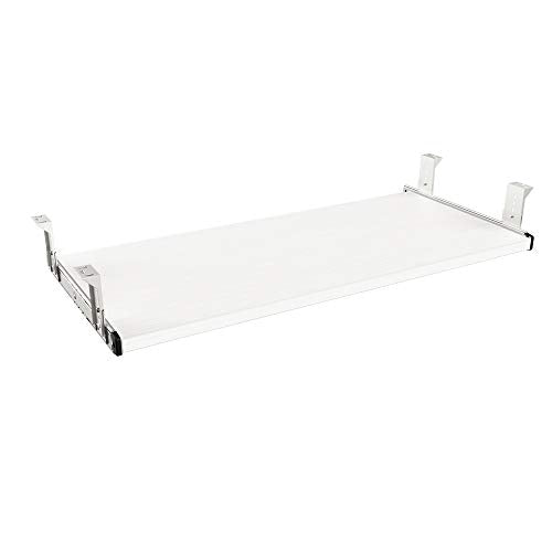 FRMSAET Under Desk 20/24/30 inch Keyboard Drawer Platform (30 in, White) | Heavy Duty Wood Platform Holder Pull-Out Furniture Accessories Slide Drawer Suits Hardware with Adjustable Height Slides - color: White, size: Large