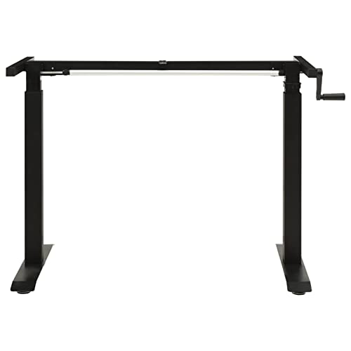 Gecheer Manual Height Adjustable Standing Desk Frame, Hand Crank Black Powder-Coated Steel, for Home Office Workspace, 28.0-44.5 in Height, 23.6 x 63.0 x 44.5 in Dimensions