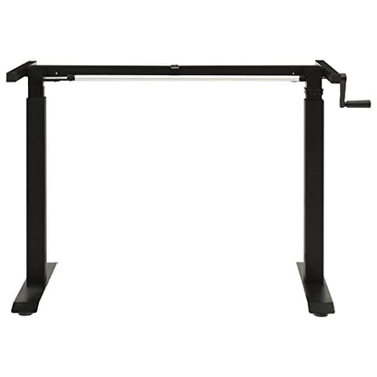 Gecheer Manual Height Adjustable Standing Desk Frame, Hand Crank Black Powder-Coated Steel, for Home Office Workspace, 28.0-44.5 in Height, 23.6 x 63.0 x 44.5 in Dimensions