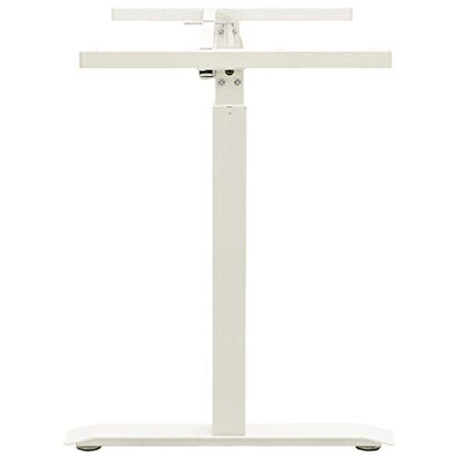 Manual Height Adjustable Desk Frame with Hand Crank, Powder-Coated Carbon Steel, Width 40.2"-63", Height 28"-44.5", for Desks 47.2"-70.9" Wide - color: White