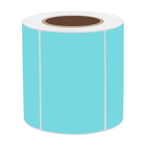 STARLIBOO 3x2 inch Color Direct Thermal Label Stickers for Shipping, Barcode, Address, Compatible with Rollo Label Printer & Zebra Desktop Printers (Lake Blue) - color: Lake Blue, size: 2*3 inch/1 roll