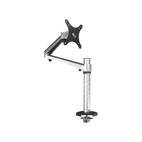 OmniView Single Monitor Stand - Height Adjustable Arm for 13” to 27" Flat or Curved Screens - 360° Rotation & VESA Compatible - Sturdy Desk Mount Holds up to 15 lbs | Black - size: Single Arm
