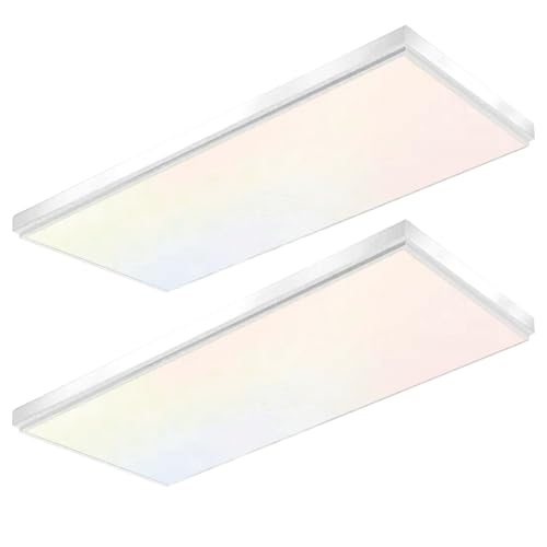 GT-Lite 2 Pack 2'x4' 5500 LM LED Flat Panel,White Trim - color: White, size: 4ft x 2ft
