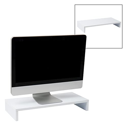 Mind Reader Monitor Stand, Keyboard Storage, Desktop Organizer, Riser, Office, 21" L x 9.5" W x 3.25" H, White - color: White, size: Set of 2