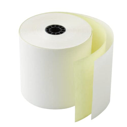 Office Depot 2-Ply Paper Rolls, 3in. x 85ft., Canary/White, Pack Of 10, 109275