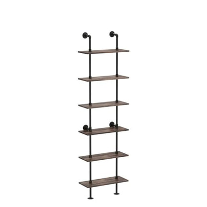 Hombazzar Industrial Pipe Bookshelf,6 Tier Pipe Shelving for Living Room