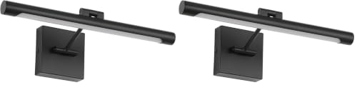 Joosenhouse LED Picture Light Fixtures 16.53" Inches Long Modern Black Wall Lamps with Rotatable Lighting Tube Picture Frame Lights for Paintings 7W(50W Eqv.) Hardwired Connection 3000K (Pack of 2) - color: Black, size: Dimmable 16.53" Long (Pack of 2)