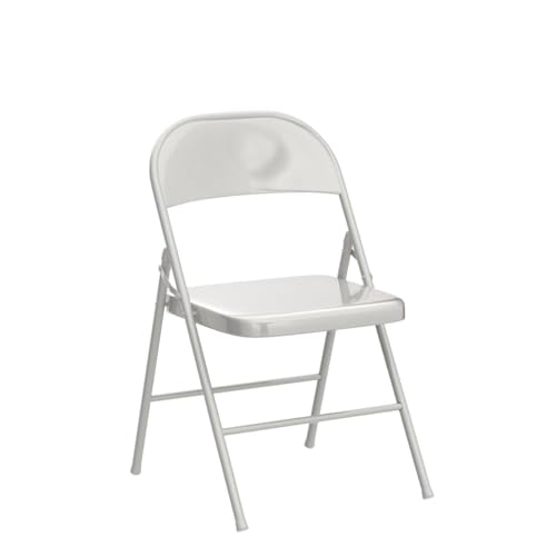 VECELO Metal Folding Chairs 4 Pack, Double Hinged Steel Frame Easy Foldable&Stackable for Office Kitchen Dinning Wedding Patio and Garden - color: Grey