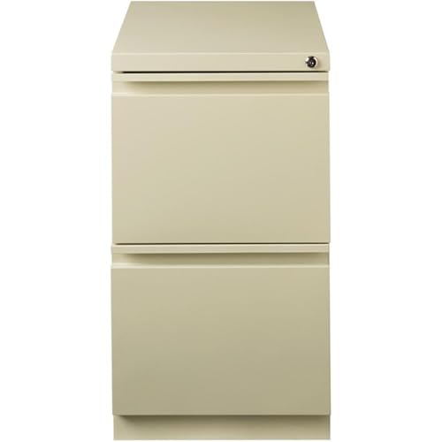 Hirsh Industries Scranton & Co 20" 2-Drawer Metal Mobile Pedestal Filing Cabinet, Beige Finish, 27.75" H, Hidden Casters, Letter-Size File Compatibility, Lockable, Commercial Grade Office Furniture - color: Beige