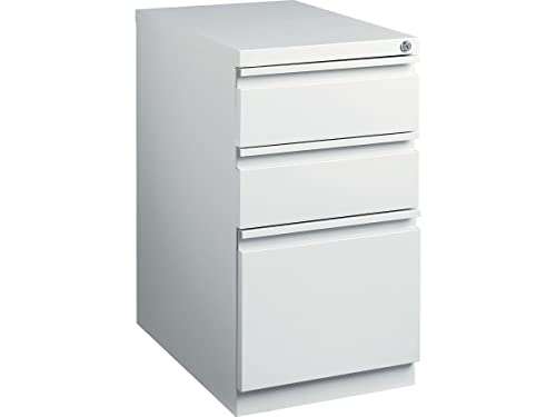 Staples 3-Drawer Vertical File Cabinet, Letter Size Documents, Lockable & Mobile, 23" D x 15" W x 27.75" H, Light Gray - color: Grey, size: 1 Pack, style: 23'' Depth