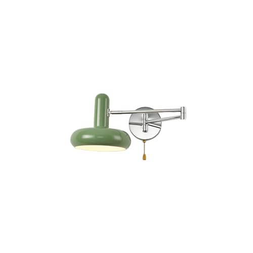Wall Sconce Industrial Adjustable Swing Arm Metal Iron Wall Light Hardwired Indoor Wall Lamp Reading Task Directional Lighting Pull Chain for Bedroom Bedside Living Room Wall Mounted Light