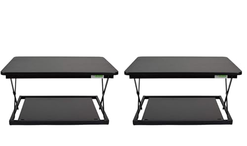 Uncaged Ergonomics Small Standing Desk Converter & Desk Riser (2 Pack) - color: 2 Pack | BLACK