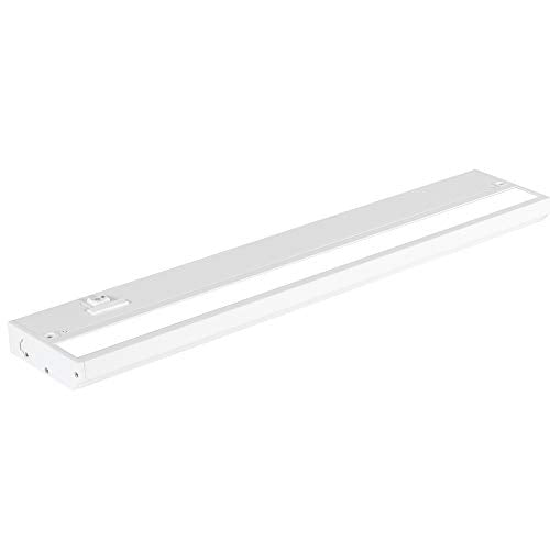 LED Under Cabinet Lighting Hardwired - 3CCT 18 Inch White Finish - Undercabinet Lights for Kitchen - Linkable Undercounter Dimmable Plug in Light or Hard Wired - Under Counter Fixture Direct Wire | 3CCT, Dimmable, Low-Profile, Linkable Fixture, Plug-In Op