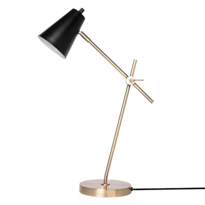 HarvestLand HaloBar Black Mordern Desk Lamp Reading Lamp for Home Office | Adjustable 6”H Black Metal Shade desk lamp for Bedside table, Bedroom, Living Room Reading Table Lamp - color: Black HaloBar