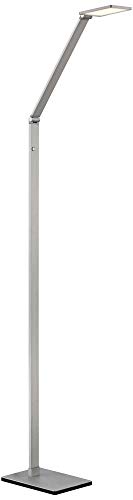 Royce Adjustable Arm Aluminum LED Task 61" Tall Floor Lamp | Modern Minimalist Style Bright Lighting Silver Touch On Off for Living Room Reading House Bedroom Home