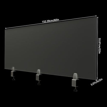 Desk Divider for Students,Modern Frosted Acrylic Clamp-on Desk Partition Desk Privacy Panels,Acrylic Cubicle Desk Dividers,Office Partitions (60x22x2in) - size: 60x22x2in