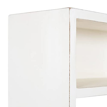 Kate and Laurel Georgie Rustic Wood Floating Desk; 26 x 6 x 30; White; Transitional Computer Desk for Home Office with Folding Design - color: White