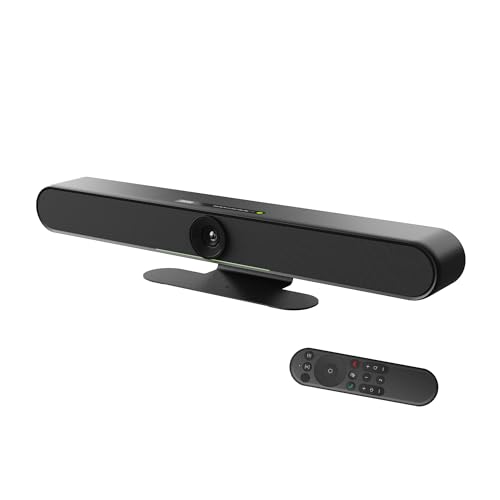 IPEVO VC-B4K UHD 4K Video and Audio Conference Room Camera System, All-in-One Video Bar, Voice Detection and Auto Framing, 6 MEMS Mic/20W(2x10W) speakers/120°FOV, Smartphone/Laptop/Tablet - Black - color: Black