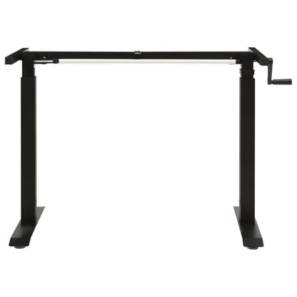 Bopdu Manual Height Adjustable Standing Computer Desk Home Office, Writing Table Gamer Workstation Study Desk Frame Hand Crank Black