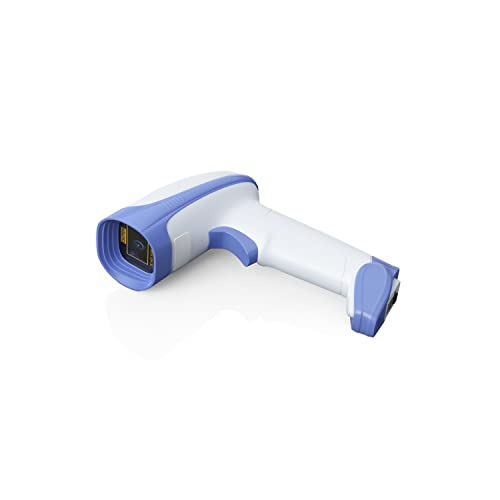 AMBIR BR200 Wireless/USB Barcode Scanner: Supports-1D,2D,PDF417, & QR barcodes. OS: Win, Mac, Linux, Android-White/Blue - color: White