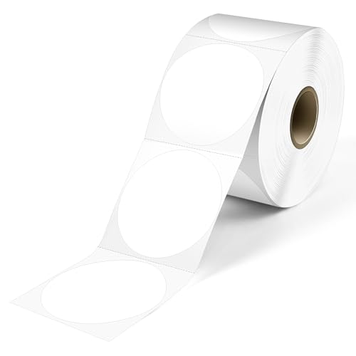 L LIKED 2" Round Direct Thermal Labels for Block, Permanent Adhesive Circle Label & Compatible with Rollo, Zebra and Other Desktop Printers (1 Roll, 750 Labels) - size: 2" Round-1 Roll