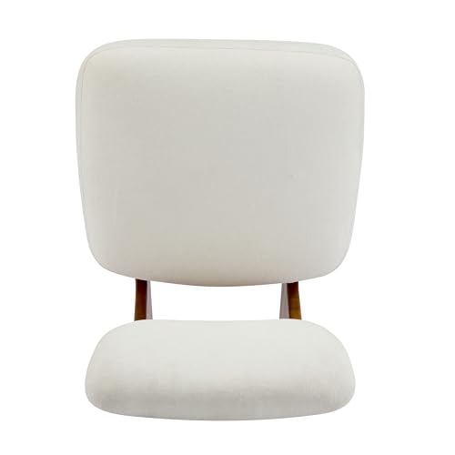 Christopher Knight Home Mores Low Profile Accent Chair Set of 2, Modern Living Room Armless Lounge Chair, Fabric Comfy Reading Chair for Bedroom, Wooden Frame and Thick Padded Seat, Beige + Natural - color: Beige + Natural