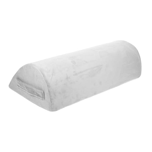 Memory Foam Footrest Pillow with Washable Cover, Ergonomic Teardrop-Shaped Under Desk Leg Rest for Office and Travel, Deep Gray Non-Slip Cushion for Home and Work