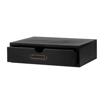 Wooden Drawers Black Wood Desktop Organizer with Drawers - color: BLACK01