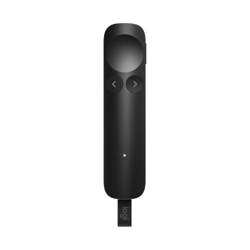 Logitech Spotlight 2 Presentation Remote Wireless Clicker Haptics - Black | Digital Highlighting, Customizable Actions, Laser Pointer, Quick Charge, Bluetooth, USB-C - color: Black
