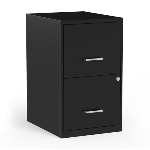 Staples 2-Drawer Vertical File Cabinet, Letter Size Documents, Lockable, 18.9" D x 14.3" W x 24.1" H, Black - color: Black, style: 1 Pack