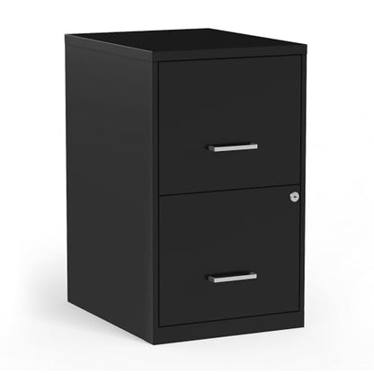 Staples 2-Drawer Vertical File Cabinet, Letter Size Documents, Lockable, 18.9" D x 14.3" W x 24.1" H, Black - color: Black, style: 1 Pack