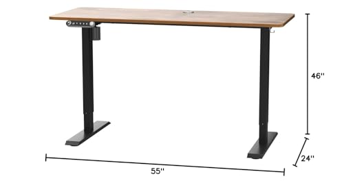farexon 55x24In Electric Adjustable Standing Desk with Mouse Pad, Brown - color: Brown, size: 55 x 24''