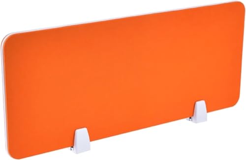 Desktop partition Desk Divider,Stand Up Clamp Privacy Panel Decorative Partitions Office Screen Partition(Orange,23.6x11.8in) - color: Orange, size: 23.6x11.8in